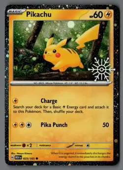 Pikachu - 025/165 Holiday Calendar 2025 Pokemon Card Stamped - Image 1