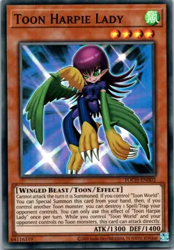 Yugioh Toon Harpie Lady TOCH-EN002 Super Rare NM - Image 1