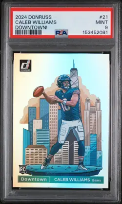 2024 Panini Donruss - Downtown! Caleb Williams #21 (RC) PSA 9 - Image 1