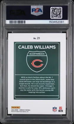 2024 Panini Donruss - Downtown! Caleb Williams #21 (RC) PSA 9 - Image 2