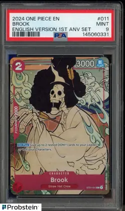 2024 One Piece EN English 1st Anniversary Set #011 Brook PSA 9 MINT - Image 1