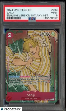 2024 One Piece EN English 1st Anniversary Set #013 Sanji PSA 9 MINT - Image 1