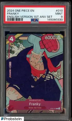 2024 One Piece EN English 1st Anniversary Set #010 Franky PSA 9 MINT - Image 1