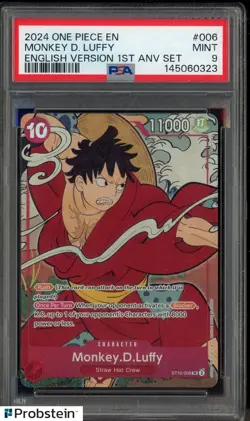 2024 One Piece EN English 1st Anniversary Set #006 Monkey D. Luffy PSA 9 MINT - Image 1
