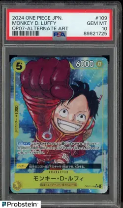 2024 One Piece OP07 Alternate Art Japanese #109 Monkey D Luffy PSA 10 GEM MINT - Image 1