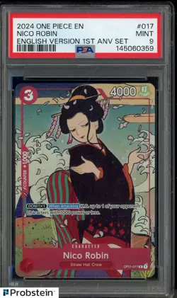 2024 One Piece EN English 1st Anniversary Set #017 Nico Robin PSA 9 MINT - Image 1
