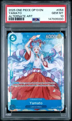 PSA 10 GEM MT Yamato (Alternate Art) OP13-054 Carrying On His Will One Piece TCG - Image 1
