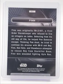 FINN 2025 TOPPS CHROME BLACK STAR WARS POWER OF THE FORCE RED /5 Q4770 - Image 2