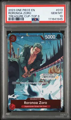 PSA 10 One Piece Card Roronoa Zoro Treasure Cup Top 8 - Image 1