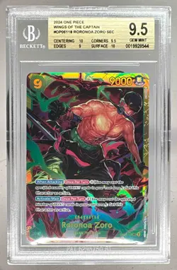 Roronoa Zoro 2024 One Piece The Best #OP06-118 Secret Rare BGS 9.5 - Image 1