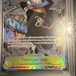 Bandai 2025 One Piece Trafalgar Law OP10-119 Manga Alt Art Foil PSA 2 - Image 4