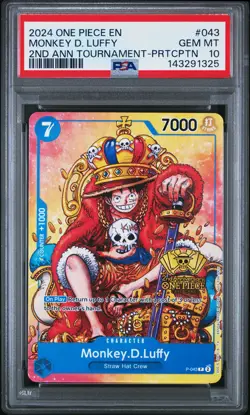 2024 ONE PIECE PROMOS TOURNAMENT-PARTICIPATION #043 MONKEY D. LUFFY PSA 10 - Image 1