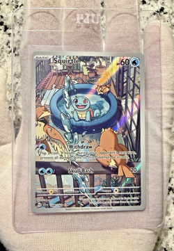 2024 Pokemon Squirtle 148/142 Sv07 Stellar Crown IR Holo Card English Chase - Image 1