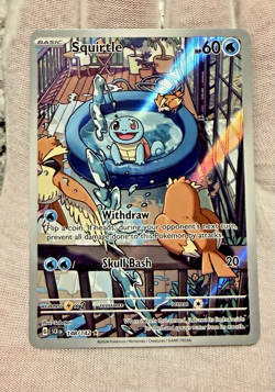 2024 Pokemon Squirtle 148/142 Sv07 Stellar Crown IR Holo Card English Chase - Image 2