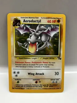 Pokemon TCG Aerodactyl Fossil Holo Card 1/62 Unlimited Rare Vintage WOTC 1999 - Image 1
