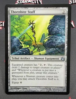 MTG Thornbite Staff- DAMAGED -Morningtide Magic the Gathering Card #145 - Image 1