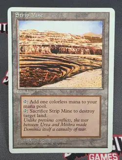 MTG Strip Mine- DAMAGED -4th Edition Magic the Gathering Card #363 - Image 1