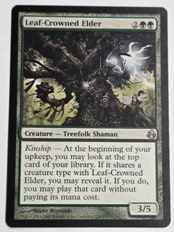 MTG Leaf-Crowned Elder Morningtide Magic the Gathering Rare Green Treefolk - Image 1