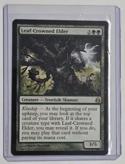 MTG Leaf-Crowned Elder Morningtide Magic the Gathering Rare Green Treefolk - Image 3