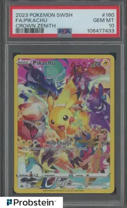 2023 Pokemon SWSH Crown Zenith #160 FA/Pikachu PSA 10 GEM MINT - Image 1