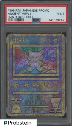 1999 Pokemon Japanese Promo ''Nintedo'' Error Ancien Mew I PSA 9 MINT - Image 1