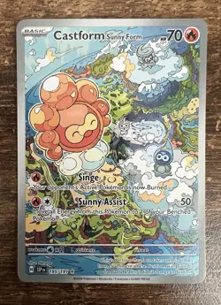 Pokemon TCG: Surging Sparks Castform Sunny Form Full Art IR Holo 195/191 - Image 1