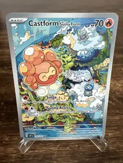 Pokemon TCG: Surging Sparks Castform Sunny Form Full Art IR Holo 195/191 - Image 3