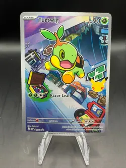 TCG POKEMON TURTWIG FULL ART HOLO 040 PROMO 30TH ANNIVERSARY (B) - Image 1