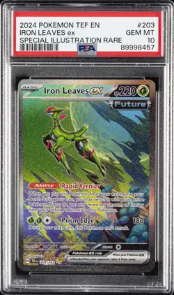 Pokemon Iron Leaves ex #203 SV05: Temporal Forces Holo PSA 10 - Image 1