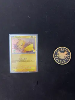 Pikachu 051 /162 Stamped 2026 Pokemon Day 30th Anniversary Promo TCG W/Coin - Image 1