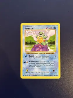 Squirtle 63/102 - LP - Base Set - SHADOWLESS - Non-Holo - Pokemon TCG - Image 1