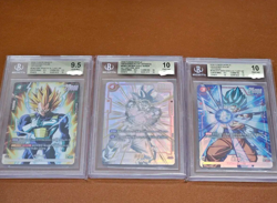 Dragon Ball Fusion World 3 Card Set - Son Goku SCR FB01-139 BGS 10 + SRs - Image 1