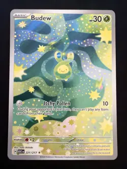 Pokemon Mega Evolution Ascended Heroes Budew Illustration Rare 221/217 - Image 1