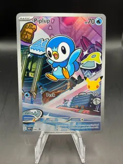 TCG POKEMON PIPLUP FULL ART HOLO 042 PROMO 30TH ANNIVERSARY (B) - Image 1