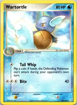 Wartortle 43/100 Crystal Guardians Regular NM Pokemon TCG - Image 1