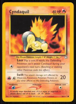Cyndaquil 56/111 Common Neo Genesis Pokemon Unlimited Lightly Played - Image 1