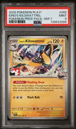 2025 POKEMON PLAY! POKEMON PRIZE PACK: SERIES 7 #055 IONO'S KILOWATTREL PSA 9 - Image 1