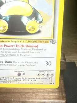 Snorlax 27/64 Jungle 1st Edition Great Condition Never Played Rare Pokemon - Image 4