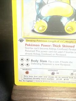 Snorlax 27/64 Jungle 1st Edition Great Condition Never Played Rare Pokemon - Image 5