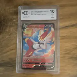 Pokemon Cinderace V 018/072 Shining Fates Ultra Rare Holo BCCG 10 210 HP - Image 1