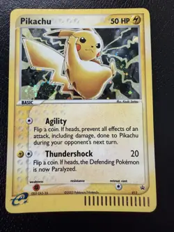 Pikachu 012 Black Star Promo 2003 E Reader Series Holo Pokemon With Swirl🌀LP - Image 3