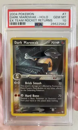 2004 POKEMON EX TEAM ROCKET RETURNS #7/109 DARK MAROWAK HOLO PSA 10 - Image 1