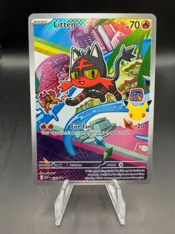 TCG POKEMON LITTEN FULL ART HOLO 044 PROMO 30TH ANNIVERSARY (B) - Image 1