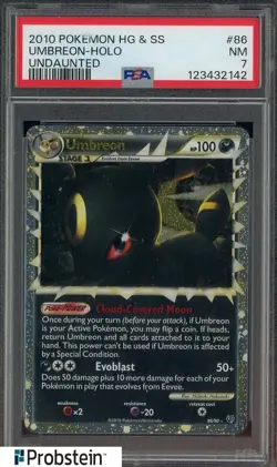 2010 Pokemon Heartgold & Soulsilver Undaunted Umbreon Holo #86 PSA 7 NM - Image 1