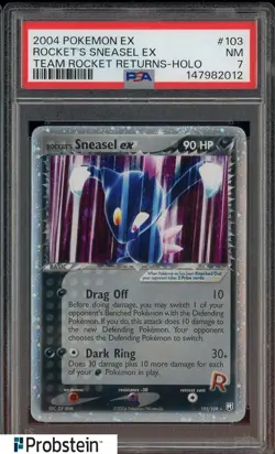 2003 Pokemon EX Ruby & Sapphire 103/109 Sneasel ex Holo PSA 7 NM - Image 1
