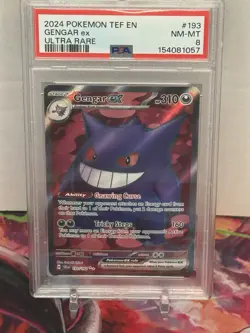 Pokemon Gengar ex 193/162 SV05: Temporal Forces Ultra Rare Holo EX PSA 8 HP 310 - Image 1