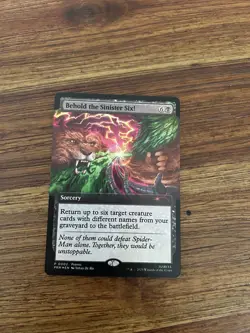 Pax West 2025 FOIL Behold The Sinister Six! MTG Spiderman Promo Card NM In Hand - Image 1