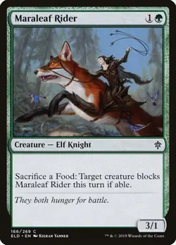 Maraleaf Rider 166 ELD MTG Green Yanner 2019 Common Food 2019 Elf Knight EN - Image 1