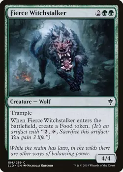 Fierce Witchstalker 154 ELD MTG Common Wolf Trample Food 2019 Gregory - Image 1