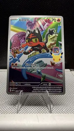 Pokemon Cards Litten 044 Mega Evolution Holo Promo NM - Image 1